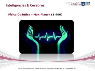 Inteligencias & Cerebros

 Física Cuántica - Max Planck (1.900)




                                                                                                                     13
       Todo los Derechos Reservados. Instituto Universitario de Tecnología "Readic" UNIR. Rif J-30001989-6 © 2011.
 