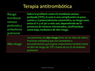 Terapia antitrombótica  9RICKART PEGUERO