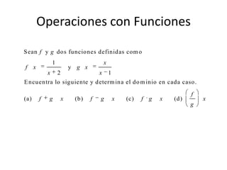 Operaciones con Funciones