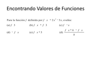 Encontrando Valores de Funciones