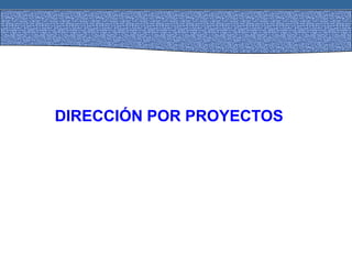 DIRECCIÓN POR PROYECTOS
 