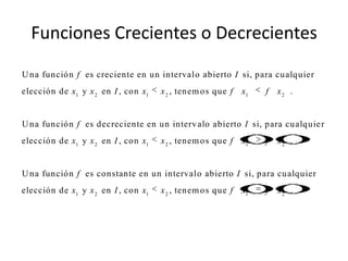 Funciones Crecientes o Decrecientes