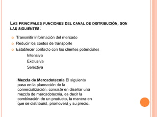 Recursos financierosImportancia de los Canales de DistribuciónDistribución de los bienes de consumo Distribución de los bienes industriales Distribución de servicios Canales múltiples de distribución Canales no tradicionales Canales inversos MÉTODOS DE CONTROL QUE APLICAN LOS PROVEEDORES: El volumen de ventas del fabricante 