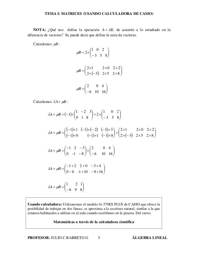 algebra lineal