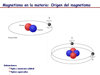 48
Magnetismo en la materia: Origen del magnetismo
Animaciones:
Spin y momento orbital
Spines apareados
 