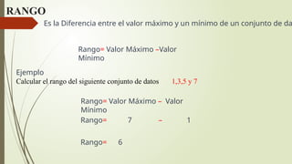 El Rango TEMA MEDIDAS DE DISPERSIÓN varianza coeficiente de variacion.pptx