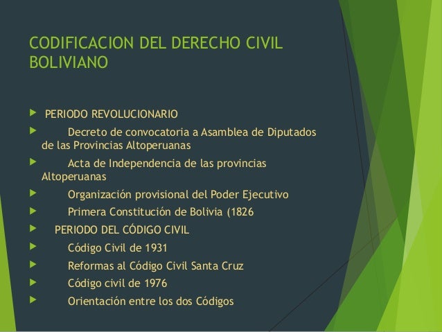 Derecho civil y codigo civil boliviano