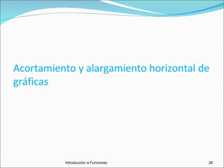 Acortamiento y alargamiento horizontal de gráficas Introducciòn a Funciones 