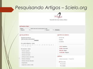 Pesquisando Artigos – Scielo.org 
 