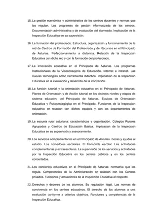 Temario cuerpo de inspectores de educación pdf | PDF