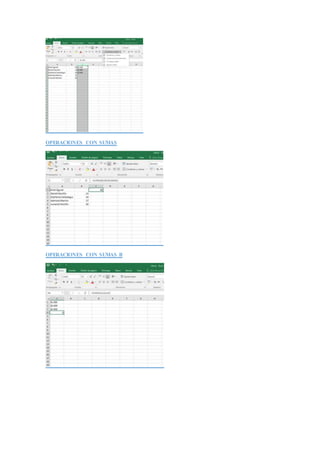 OPERACIONES CON SUMAS
OPERACIONES CON SUMAS II
 