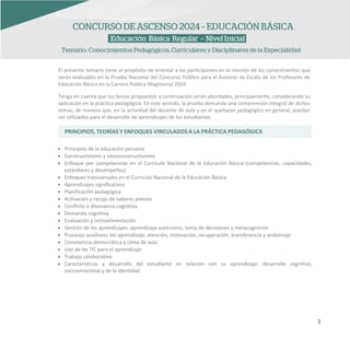 Temario para ascenso de escala magisterial. | PDF