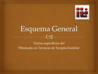 Temas específicos del
Dilomado en Técnicas de Terapia Familiar
 