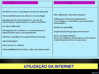 UTILIZAÇÃO DA INTERNET
 