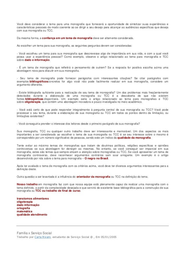 Tema de monografia
