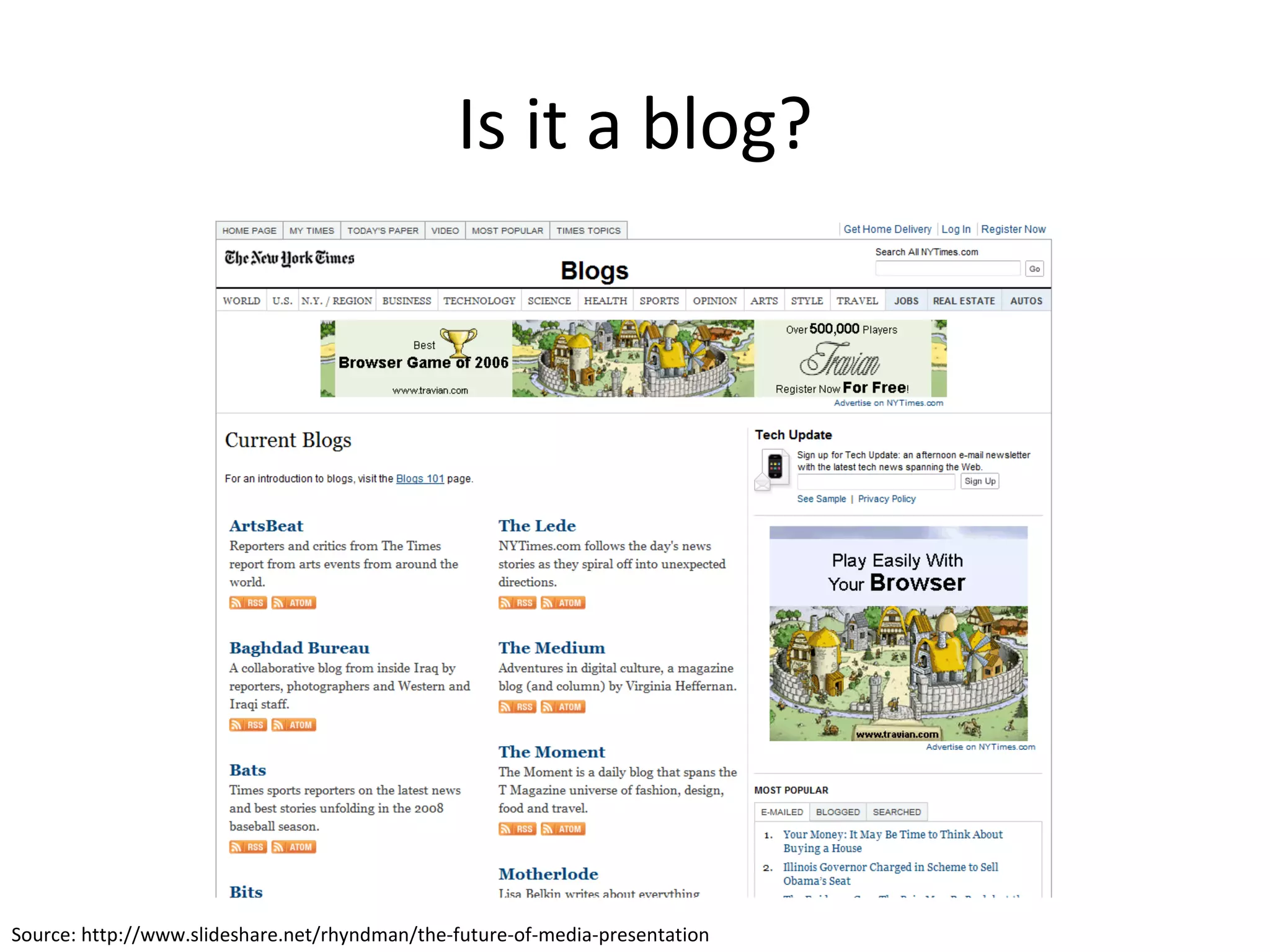 Is it a blog? Source: http://www.slideshare.net/rhyndman/the-future-of-media-presentation 