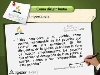 Como dirigir Juntas.
Importancia
 