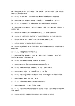 Temas para monografia