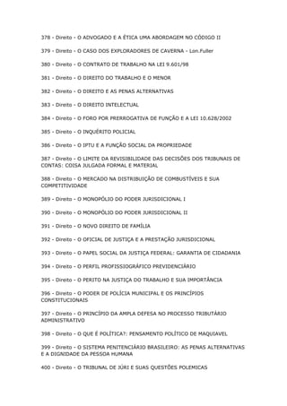 Temas para monografia