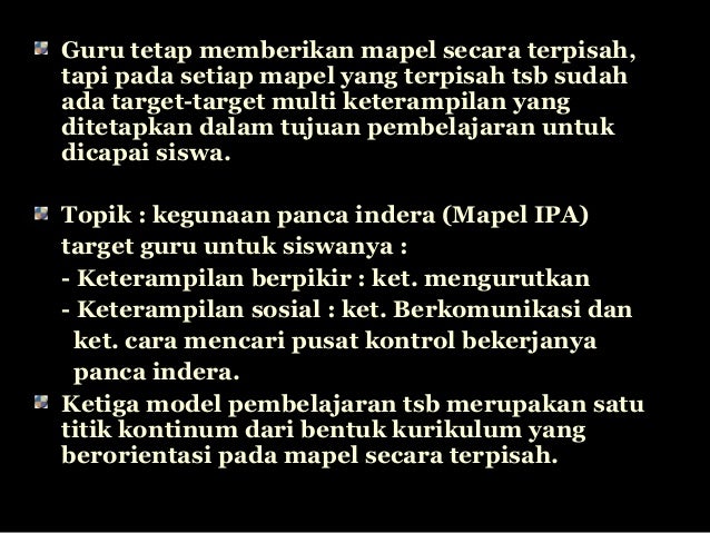 Konsep Dasar Pembelajaran terpadu