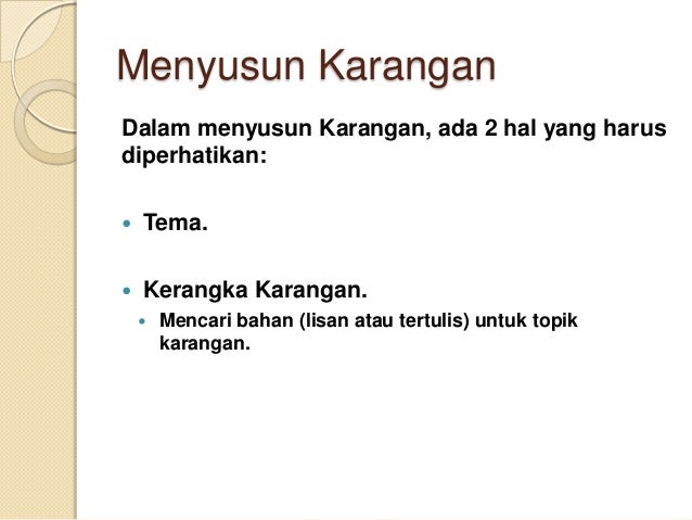 Tema, topik dan karangan