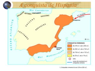 A  conquista de Hispania 13 1. Conquistas romanas do ano 218 ao 202 a.C. 