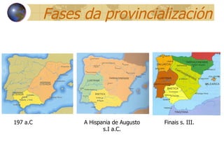 197 a.C A Hispania de Augusto s.I a.C. Finais s. III. Fases da provincialización 