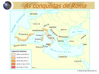 As conquistas de Roma 12 2. Roma do ano 264 ao 201 a.C. 