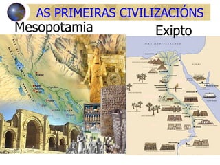 AS PRIMEIRAS CIVILIZACIÓNS   Exipto Mesopotamia 