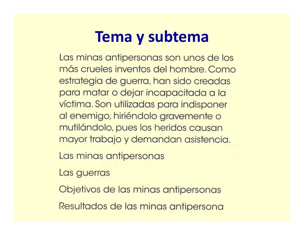 Tema y subtema
