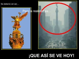 ¡QUE ASÍ SE VE HOY!
Se debería ver así…
Pero la realidad es…
 