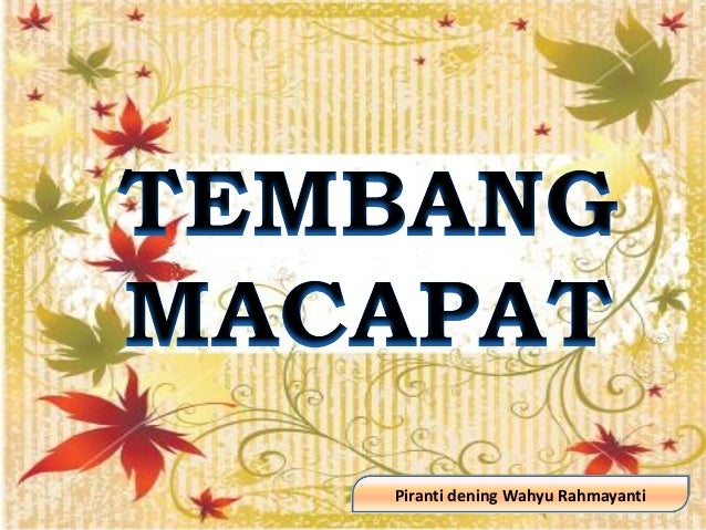 Tembang macapat kinanthi