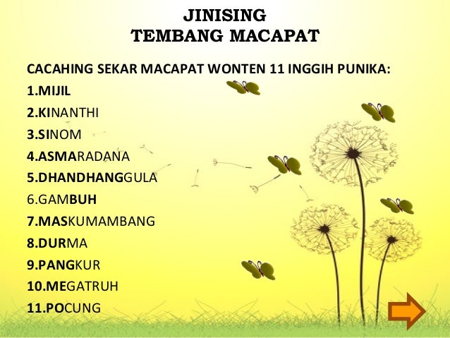 Tembang macapat kinanthi