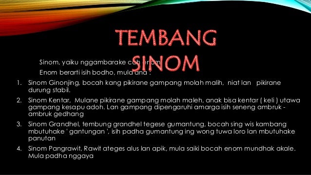 Tembang macapat sinom