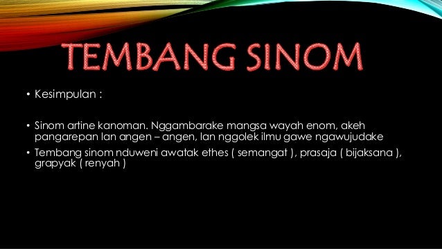 Tembang macapat sinom