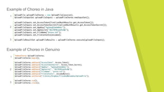 Example of Choreo in Java
Example of Choreo in Genuino
1
2
3
1
3
2
 