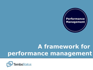 Performance
Management
A framework for
performance management
 