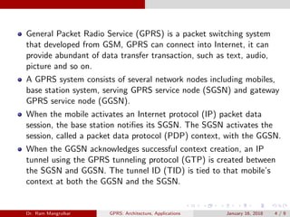 Gprs Notes GPRS : Architecture and Applications | PDF