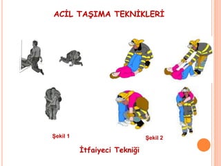 ACİL TAŞIMA TEKNİKLERİ
İtfaiyeci Tekniği
Şekil 1 Şekil 2
 