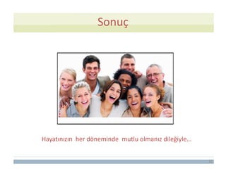 32
Sonuç
32
Hayatınızın her döneminde mutlu olmanız dileğiyle…
 