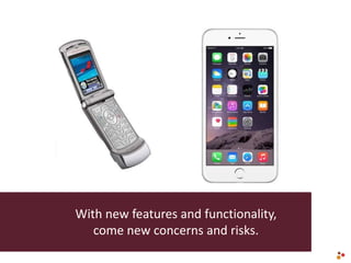 With new features and functionality,
come new concerns and risks.
 