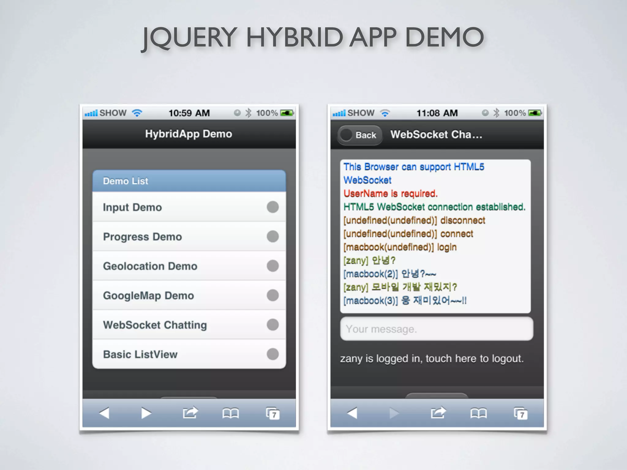 JQUERY HYBRID APP DEMO
 