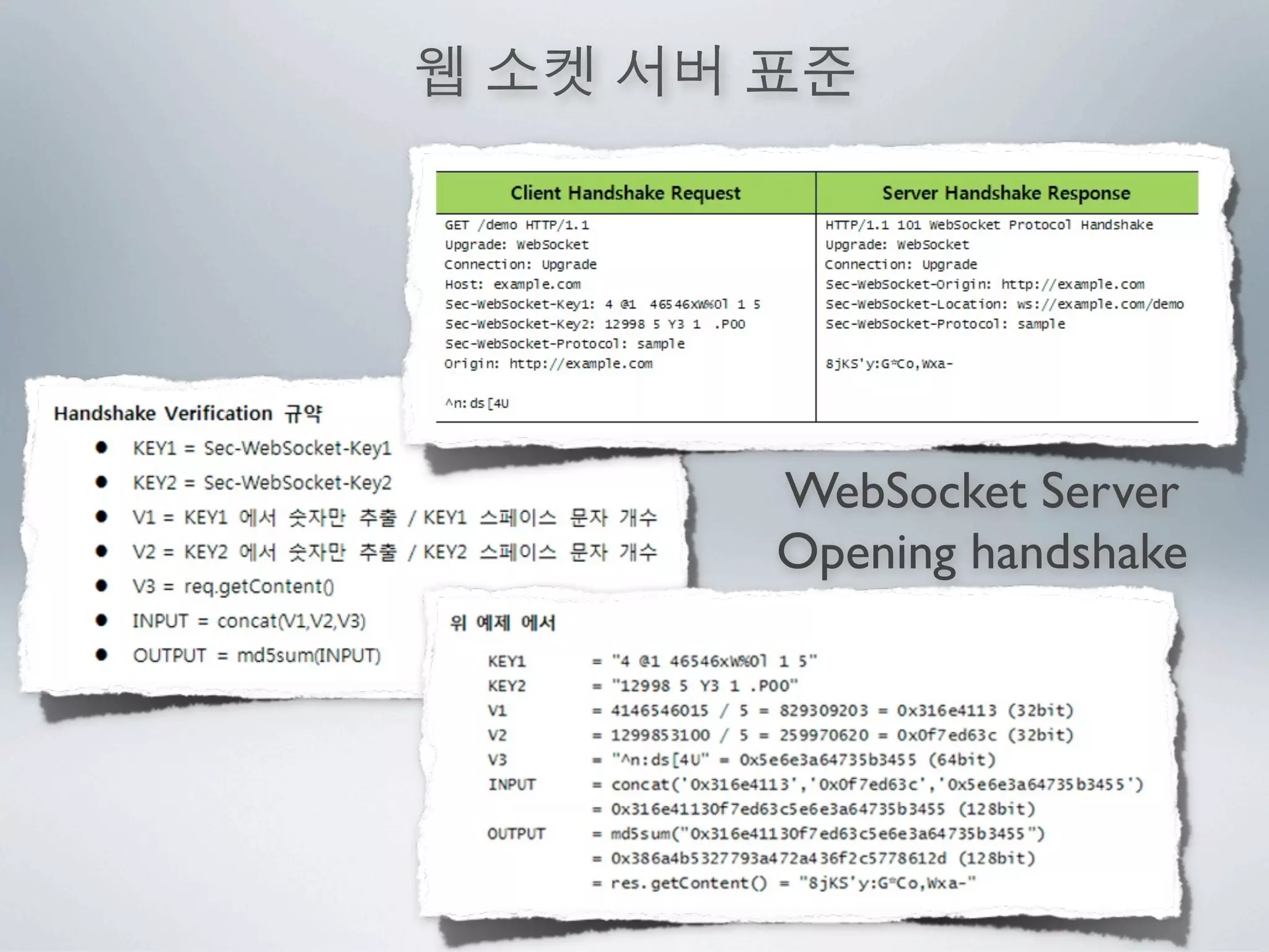 WebSocket Server
Opening handshake
 