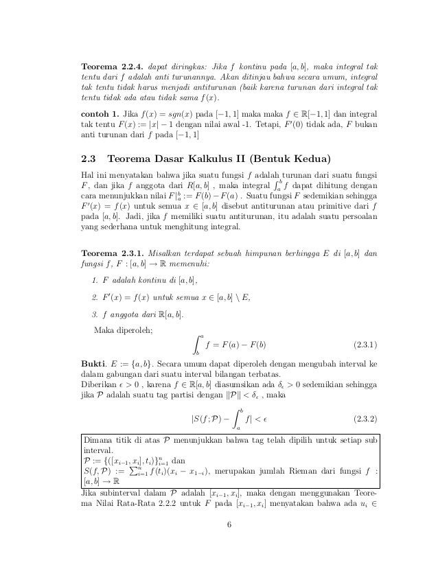 Teorema Dasar Kalkulus