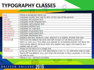 r
TYPOGRAPHY CLASSES
 