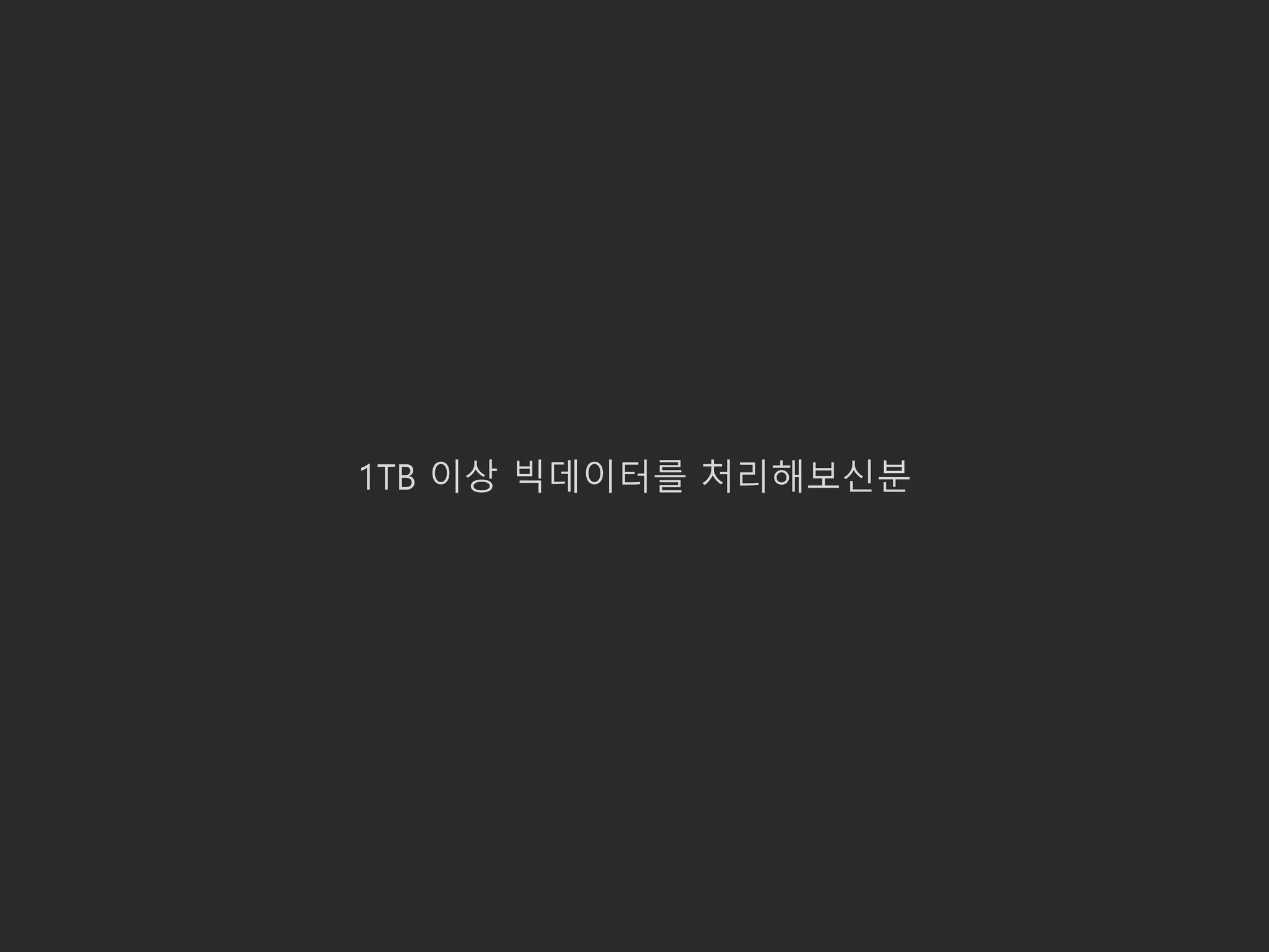 1TB 이상 빅데이터를 처리해보신분
 