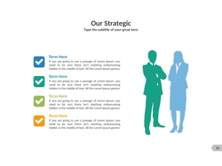 32
Our Strategic
Type the subtitle of your great here
Term Here
If you are going to use a passage of Lorem Ipsum, you
need to be sure there isn't anything embarrassing
hidden in the middle of text. All the Lorem Ipsum genera
Term Here
If you are going to use a passage of Lorem Ipsum, you
need to be sure there isn't anything embarrassing
hidden in the middle of text. All the Lorem Ipsum genera
Term Here
If you are going to use a passage of Lorem Ipsum, you
need to be sure there isn't anything embarrassing
hidden in the middle of text. All the Lorem Ipsum genera
Term Here
If you are going to use a passage of Lorem Ipsum, you
need to be sure there isn't anything embarrassing
hidden in the middle of text. All the Lorem Ipsum genera
 