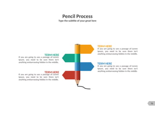 73
Pencil Process
Type the subtitle of your great here
TERM HERE
If you are going to use a passage of Lorem
Ipsum, you need to be sure there isn't
anything embarrassing hidden in the middle.
TERM HERE
If you are going to use a passage of Lorem
Ipsum, you need to be sure there isn't
anything embarrassing hidden in the middle.
TERM HERE
If you are going to use a passage of Lorem
Ipsum, you need to be sure there isn't
anything embarrassing hidden in the middle.
TERM HERE
If you are going to use a passage of Lorem
Ipsum, you need to be sure there isn't
anything embarrassing hidden in the middle.
 