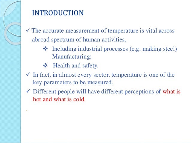 Worksheets Temperature And Its Measurement Key temperature measurement ppt 3 introduction the accurate of temperature
