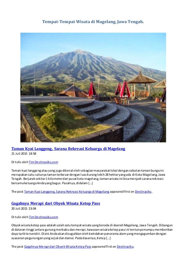 Tempat Wisata Di Magelang 2015